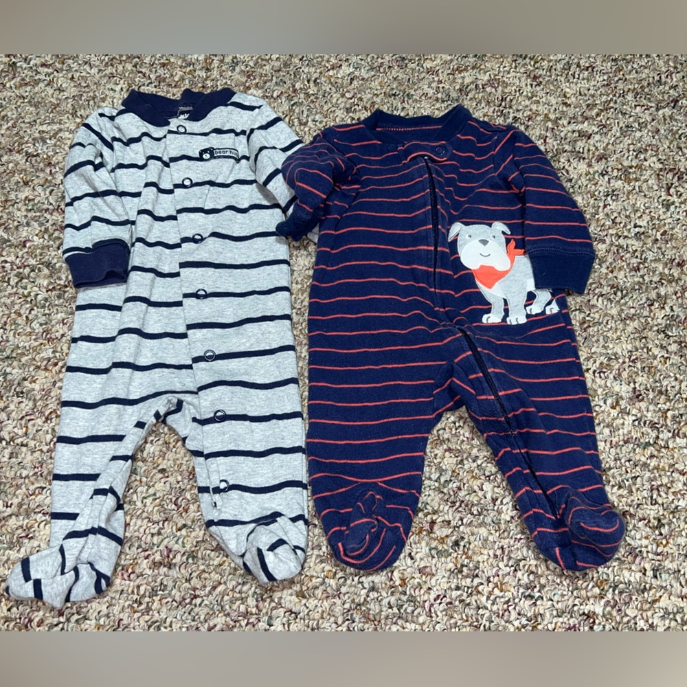 Boys 3 month pajamas, outfit Striped Kids One Piece Pajamas - 3 Months